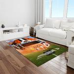ncaa clemson tigers college sport basketball and foolball team logo rectangle area rug light room ct02