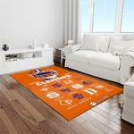 ncaa clemson tigers college sport basketball and foolball team logo rectangle area rug light room ct04