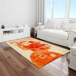 ncaa clemson tigers college sport basketball and foolball team logo rectangle area rug light room ct05