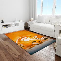 NCAA Clemson Tigers College Sport Basketball And Foolball Team Logo Rectangle Area Rug CT06