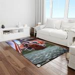 ncaa clemson tigers college sport basketball and foolball team logo rectangle area rug light room ct13
