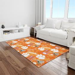 NCAA Clemson Tigers College Sport Basketball And Foolball Team Logo Rectangle Area Rug CT18