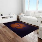ncaa clemson tigers college sport basketball and foolball team logo rectangle area rug light room ct22