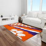 ncaa clemson tigers college sport basketball and foolball team logo rectangle area rug light room ct24