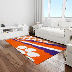NCAA Clemson Tigers College Sport Basketball And Foolball Team Logo Rectangle Area Rug CT24