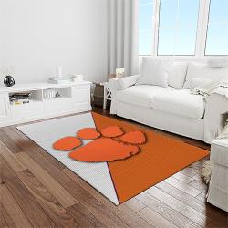 NCAA Clemson Tigers College Sport Basketball And Foolball Team Logo Rectangle Area Rug CT29