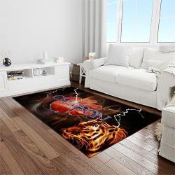 NCAA Clemson Tigers College Sport Basketball And Foolball Team Logo Rectangle Area Rug CT31