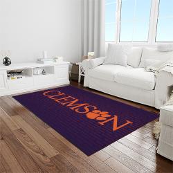 NCAA Clemson Tigers College Sport Basketball And Foolball Team Logo Rectangle Area Rug CT33