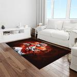ncaa clemson tigers college sport basketball and foolball team logo rectangle area rug light room ct34