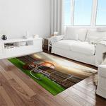 ncaa clemson tigers college sport basketball and foolball team logo rectangle area rug light room ct36