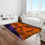 ncaa clemson tigers college sport basketball and foolball team logo rectangle area rug light room ct38
