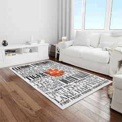 NCAA Clemson Tigers College Sport Basketball And Foolball Team Logo Rectangle Area Rug CT48