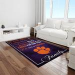 ncaa clemson tigers college sport basketball and foolball team logo rectangle area rug light room ct49