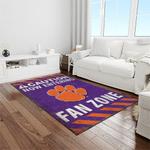 ncaa clemson tigers college sport basketball and foolball team logo rectangle area rug light room ct51