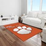 ncaa clemson tigers college sport basketball and foolball team logo rectangle area rug light room ct53