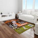 ncaa clemson tigers college sport basketball and foolball team logo rectangle area rug light room ct54