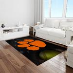 ncaa clemson tigers college sport basketball and foolball team logo rectangle area rug light room ct55
