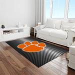 ncaa clemson tigers college sport basketball and foolball team logo rectangle area rug light room ct58