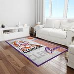 ncaa clemson tigers college sport basketball and foolball team logo rectangle area rug light room ct61