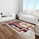 ncaa clemson tigers college sport basketball and foolball team logo rectangle area rug light room ct62