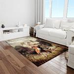 ncaa clemson tigers college sport basketball and foolball team logo rectangle area rug light room ct70