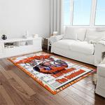 ncaa clemson tigers college sport basketball and foolball team logo rectangle area rug light room ct77