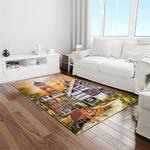 ncaa clemson tigers college sport basketball and foolball team logo rectangle area rug light room ct78