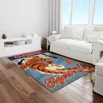 ncaa clemson tigers college sport basketball and foolball team logo rectangle area rug light room ct79