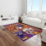 ncaa clemson tigers college sport basketball and foolball team logo rectangle area rug light room ct81
