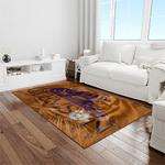 ncaa clemson tigers college sport basketball and foolball team logo rectangle area rug light room ct83