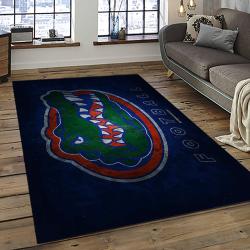 ncaa florida gators college sport basketball and foolball team logo rectangle area rug dark room fg02
