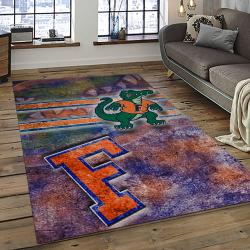ncaa florida gators college sport basketball and foolball team logo rectangle area rug dark room fg07