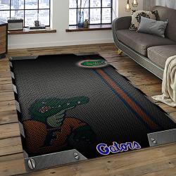 ncaa florida gators college sport basketball and foolball team logo rectangle area rug dark room fg08
