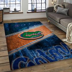 ncaa florida gators college sport basketball and foolball team logo rectangle area rug dark room fg10