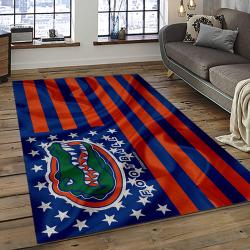 ncaa florida gators college sport basketball and foolball team logo rectangle area rug dark room fg11