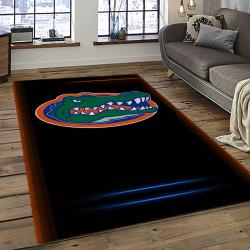 ncaa florida gators college sport basketball and foolball team logo rectangle area rug dark room fg14