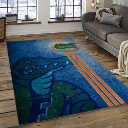 ncaa florida gators college sport basketball and foolball team logo rectangle area rug dark room fg15