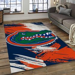 ncaa florida gators college sport basketball and foolball team logo rectangle area rug dark room fg16