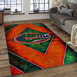 ncaa florida gators college sport basketball and foolball team logo rectangle area rug dark room fg18