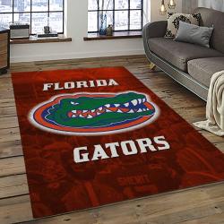 ncaa florida gators college sport basketball and foolball team logo rectangle area rug dark room fg20