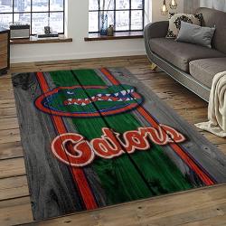 ncaa florida gators college sport basketball and foolball team logo rectangle area rug dark room fg21