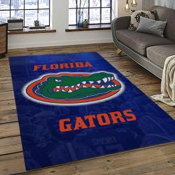 ncaa florida gators college sport basketball and foolball team logo rectangle area rug dark room fg24