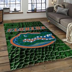 ncaa florida gators college sport basketball and foolball team logo rectangle area rug dark room fg26