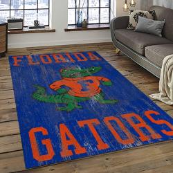 ncaa florida gators college sport basketball and foolball team logo rectangle area rug dark room fg28