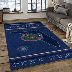ncaa florida gators college sport basketball and foolball team logo rectangle area rug dark room fg30