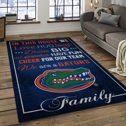 ncaa florida gators college sport basketball and foolball team logo rectangle area rug dark room fg31