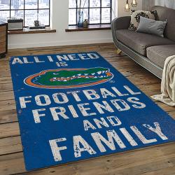 ncaa florida gators college sport basketball and foolball team logo rectangle area rug dark room fg32