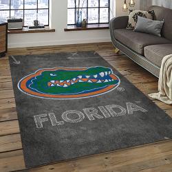 ncaa florida gators college sport basketball and foolball team logo rectangle area rug dark room fg33