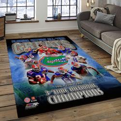 ncaa florida gators college sport basketball and foolball team logo rectangle area rug dark room fg38
