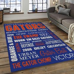 ncaa florida gators college sport basketball and foolball team logo rectangle area rug dark room fg39